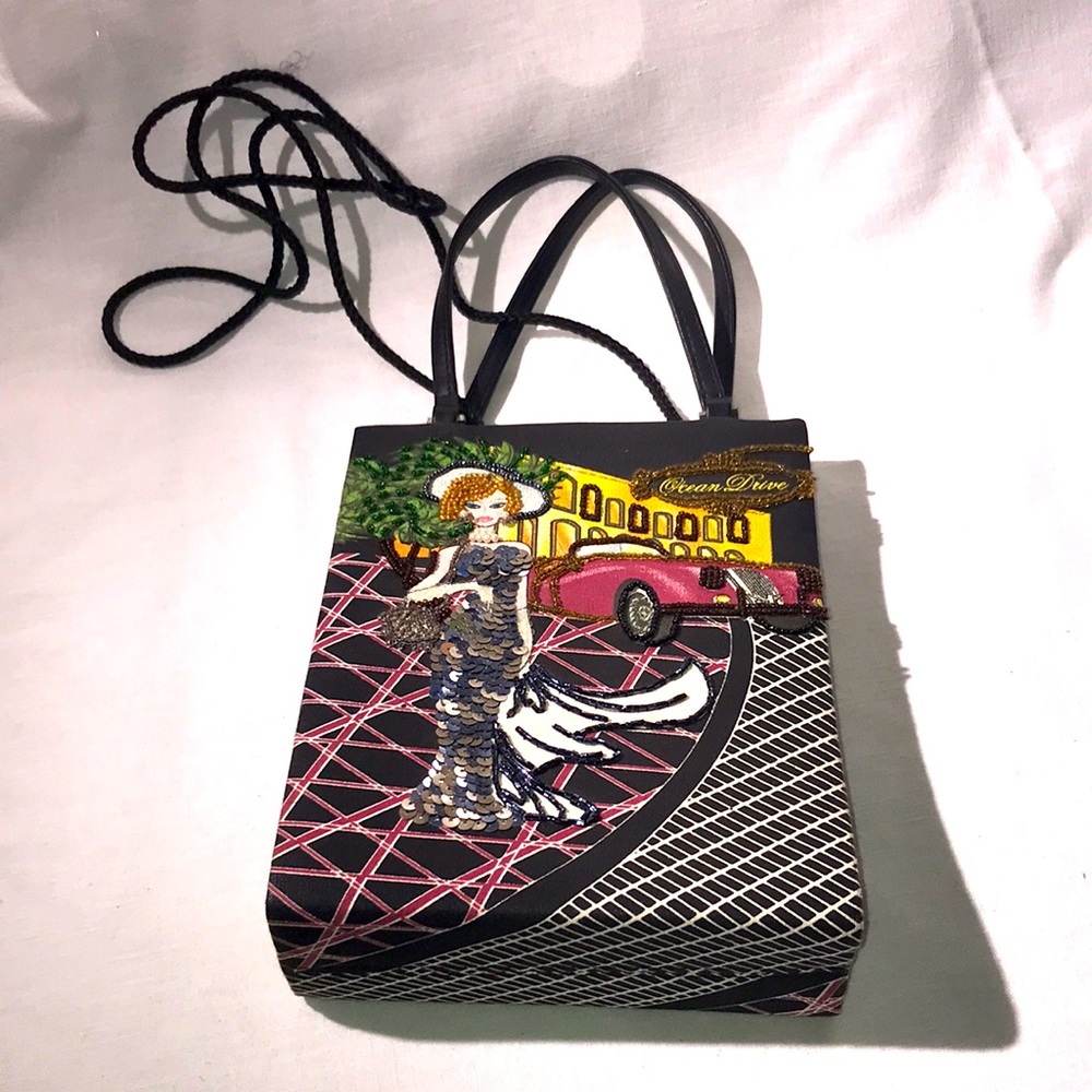 Prezzo Ocean Drive Tote Top Handle Handbag Crossbody Beaded And Sequins Purse